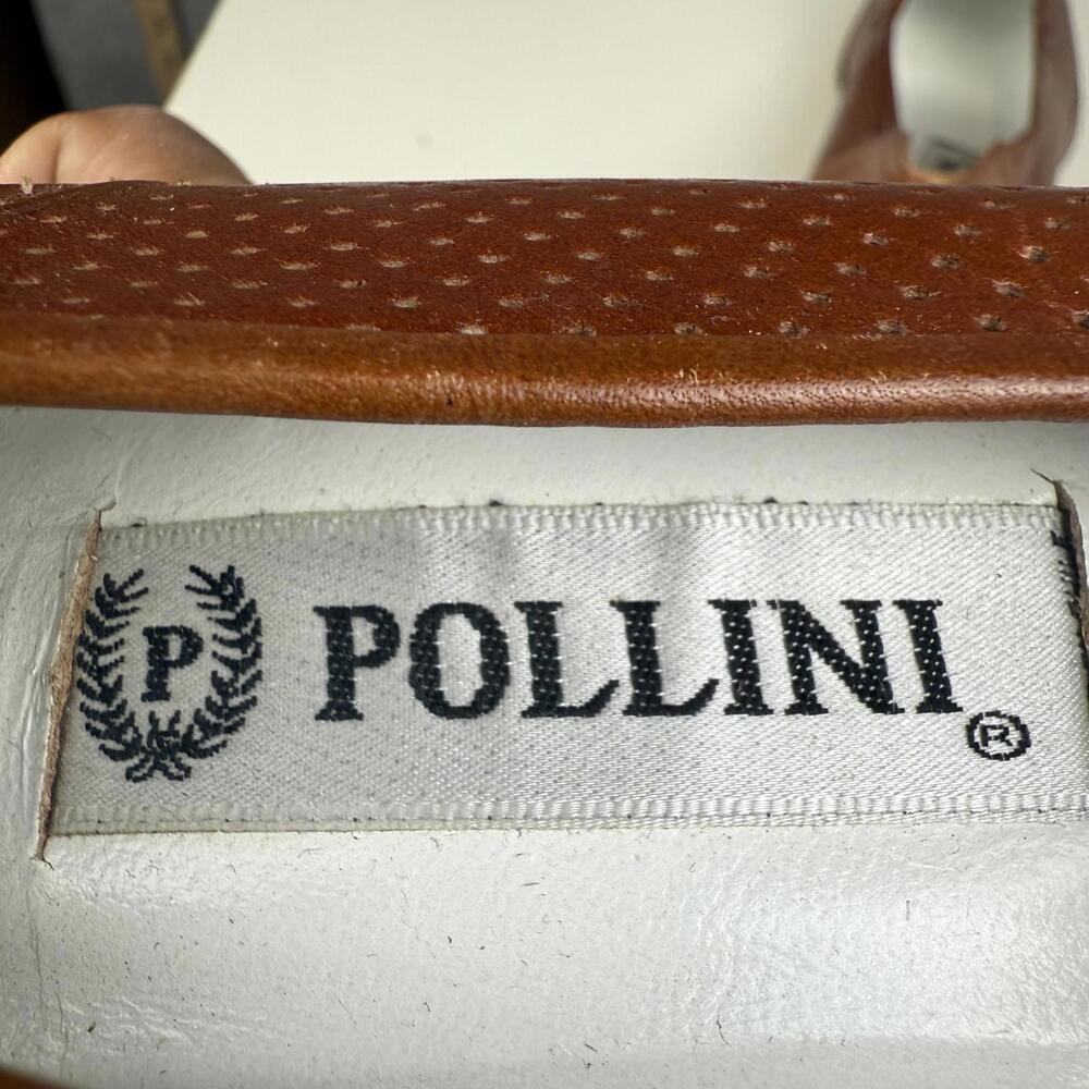 Vintage Pollini Women's Size EU 36.5 US 6.5 Brown Leather Slip On Heels Italian - Picture 6 of 8